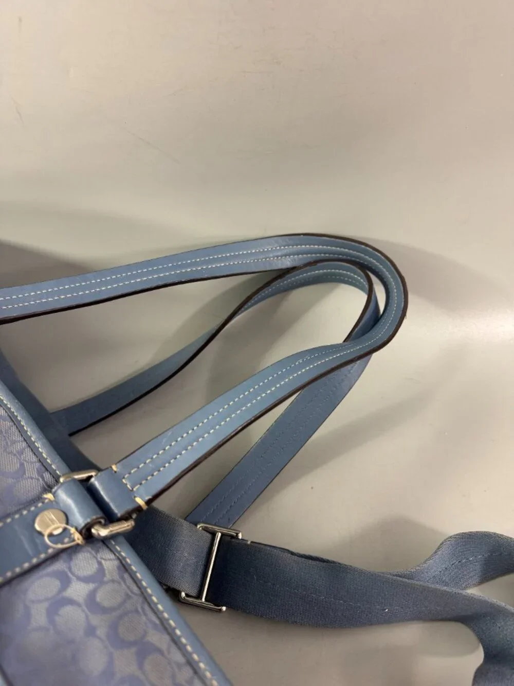 Authentic Coach CC signature Canvas with Leather Diaper Bag